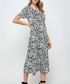 Jostar Plus Size Stretchy Long Dress Short Sleeve Plus Plus-702BN-SXP-W289