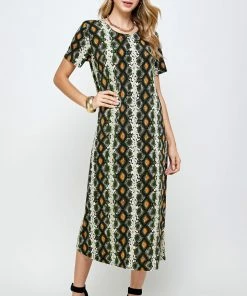 Plus Size Jostar Women's Stretchy Long Dress Short Sleeve Plus Plus- 702BN-SXP-W290