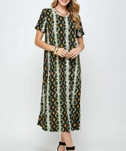 Plus Size Jostar Women's Stretchy Long Dress Short Sleeve Plus Plus- 702BN-SXP-W290