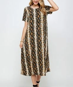 Plus Size Jostar Women's Stretchy Long Dress Short Sleeve Plus Plus- 702BN-SXP-W290