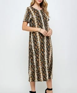 Plus Size Jostar Women's Stretchy Long Dress Short Sleeve Plus Plus- 702BN-SXP-W290