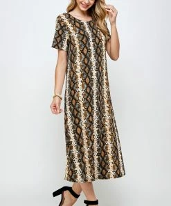 Plus Size Jostar Women's Stretchy Long Dress Short Sleeve Plus Plus- 702BN-SXP-W290