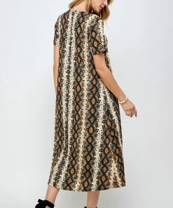 Plus Size Jostar Women's Stretchy Long Dress Short Sleeve Plus Plus- 702BN-SXP-W290