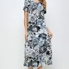 Jostar Women's Stretchy Long Dress Short Sleeve Print-702BN-SRP1-W293 Long Length
