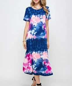 Jostar Women's Stretchy Long Dress Short Sleeve Plus Plus-702BN-SXP-W294 Plus Size