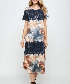 Jostar Women's Stretchy Long Dress Short Sleeve Plus Plus-702BN-SXP-W294 Plus Size