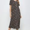 Long Length Jostar Women's Stretchy Long Dress Short Sleeve Print-702BN-SRP1-W295