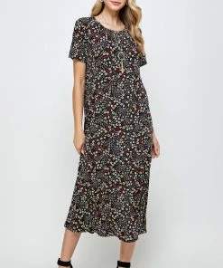 Jostar Stretchy Long Dress Short Sleeve Plus Plus, 702BN-SXP1-W295 Plus Size