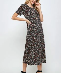 Jostar Stretchy Long Dress Short Sleeve Plus Plus, 702BN-SXP1-W295 Plus Size