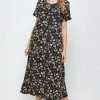 Long Length Jostar Women's Stretchy Long Dress Short Sleeve Print-702BN-SRP1-W296