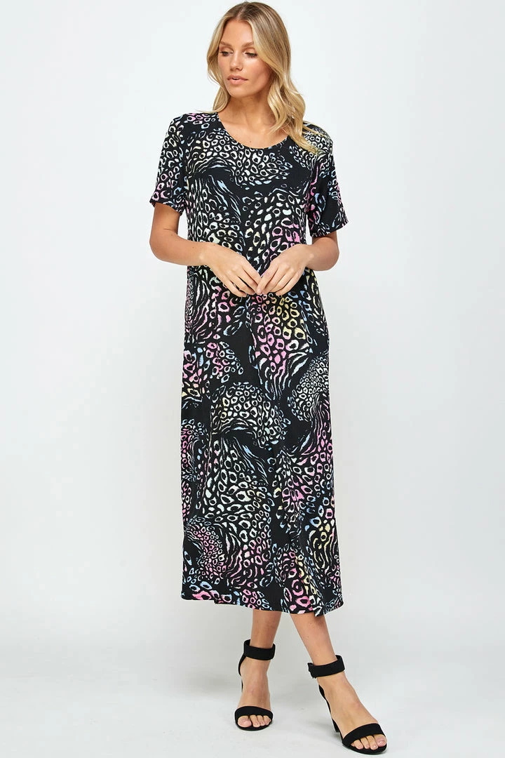 Jostar Stretchy Long Dress Short Sleeve Plus Plus, 702BN-SXP1-W300 Plus Size