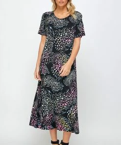 Jostar Stretchy Long Dress Short Sleeve Plus Plus, 702BN-SXP1-W300 Plus Size