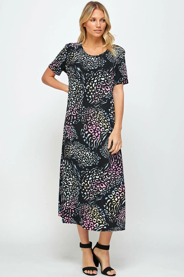 Jostar Stretchy Long Dress Short Sleeve Plus Plus, 702BN-SXP1-W300 Plus Size
