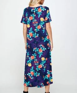 Jostar Stretchy Long Dress Short Sleeve Plus Plus-702BN-SXP-W301 Plus Size