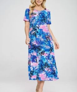 Jostar Stretchy Long Dress Short Sleeve Plus Plus, 702BN-SXP1-W305