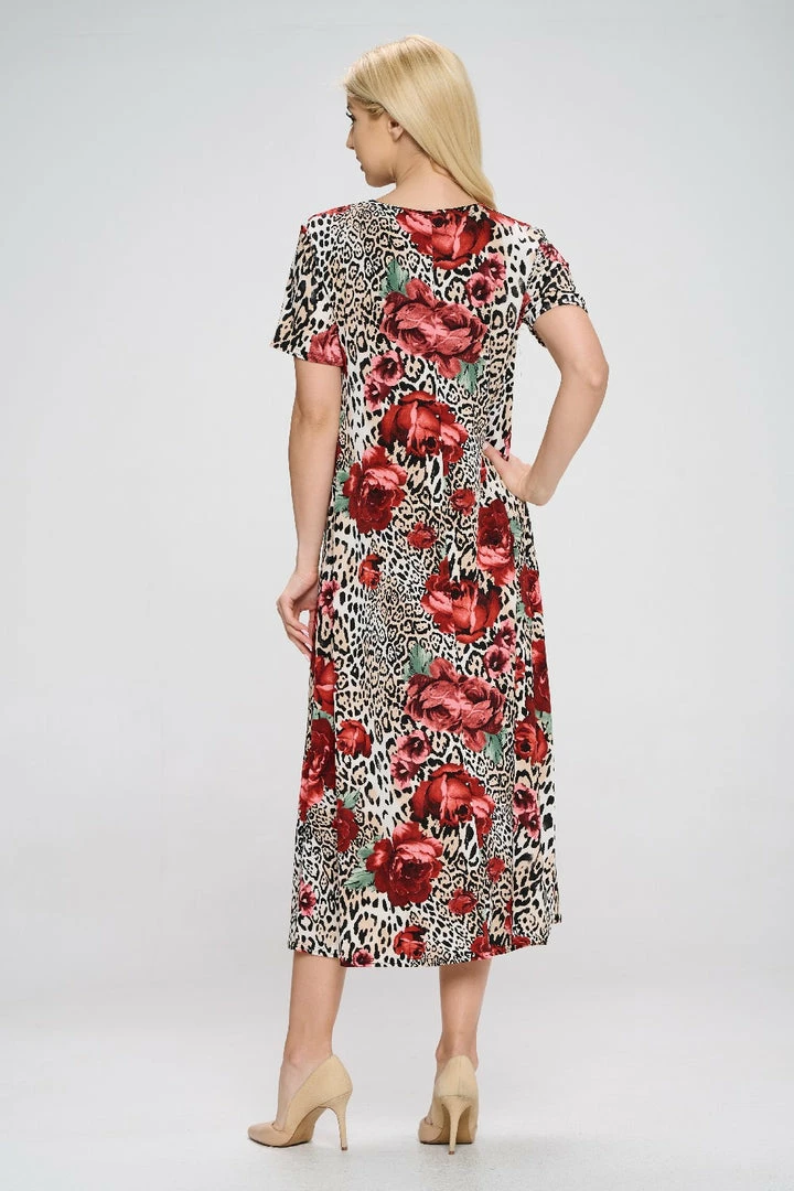 Jostar Plus Size Stretchy Long Dress Short Sleeve Plus Plus, 702BN-SXP1-W307