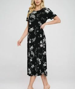 Jostar Online Stretchy Long Dress Short Sleeve Plus Plus, 702BN-SXP1-W308 Plus Size