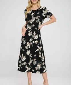 Jostar Plus Size Stretchy Long Dress Short Sleeve Plus Plus, 702BN-SXP1-W309