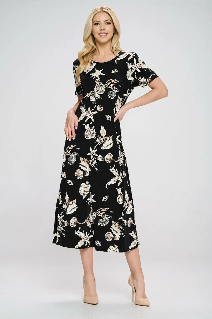 Jostar Plus Size Stretchy Long Dress Short Sleeve Plus Plus, 702BN-SXP1-W309