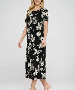 Jostar Plus Size Stretchy Long Dress Short Sleeve Plus Plus, 702BN-SXP1-W309