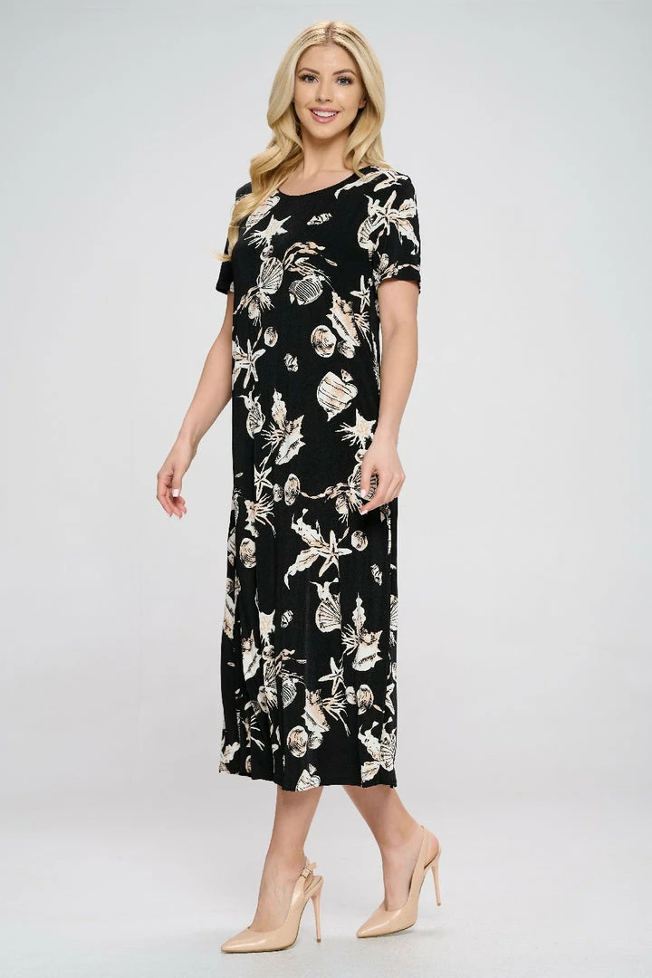 Jostar Plus Size Stretchy Long Dress Short Sleeve Plus Plus, 702BN-SXP1-W309