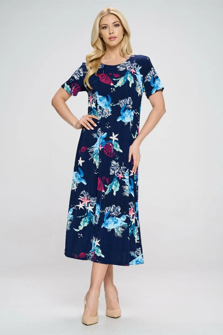 Jostar Plus Size Stretchy Long Dress Short Sleeve Plus Plus, 702BN-SXP1-W310