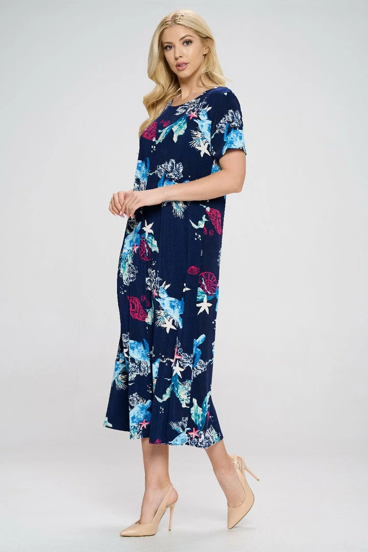 Jostar Plus Size Stretchy Long Dress Short Sleeve Plus Plus, 702BN-SXP1-W310