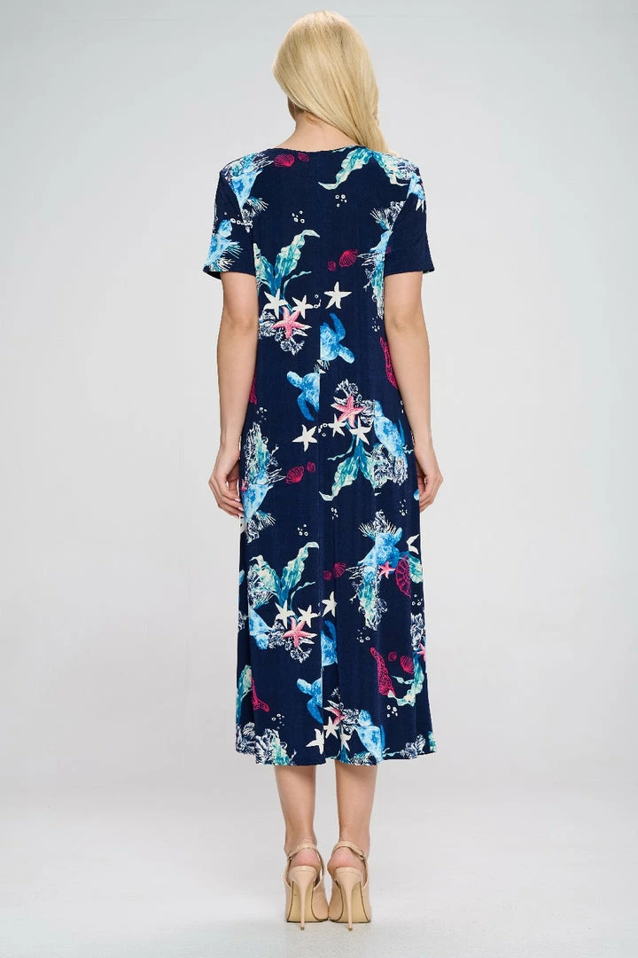 Jostar Plus Size Stretchy Long Dress Short Sleeve Plus Plus, 702BN-SXP1-W310