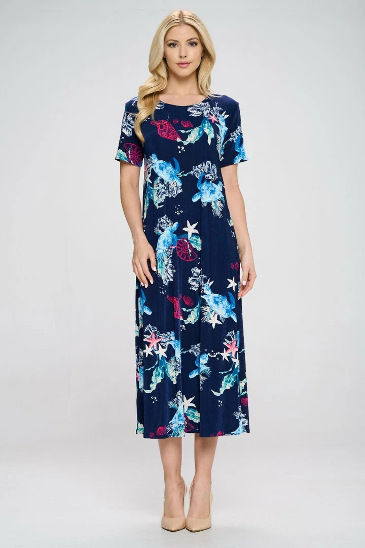 Jostar Plus Size Stretchy Long Dress Short Sleeve Plus Plus, 702BN-SXP1-W310