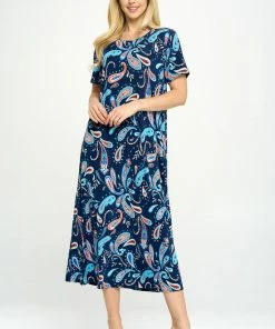 Jostar Stretchy Long Dress Short Sleeve Plus-702BN-SXP-W323 Plus Size