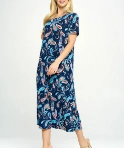 Jostar Stretchy Long Dress Short Sleeve Plus-702BN-SXP-W323 Plus Size