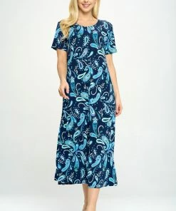 Jostar Stretchy Long Dress Short Sleeve Plus-702BN-SXP-W323 Plus Size