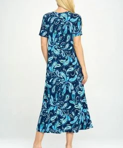 Jostar Stretchy Long Dress Short Sleeve Plus-702BN-SXP-W323 Plus Size