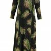 Quarter Sleeves Jostar Women's Stretchy Long Dress 3/4 Sleeve Print-702BN-QRP1-W002