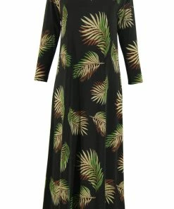 Quarter Sleeves Jostar Women's Stretchy Long Dress 3/4 Sleeve Print-702BN-QRP1-W002