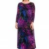 Jostar Women's Stretchy Long Dress 3/4 Sleeve Print-702BN-QRP1-W207