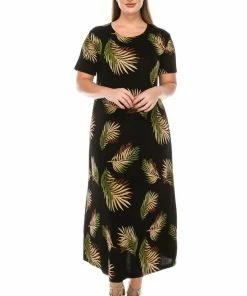 Jostar Women's Stretchy Long Dress Short Sleeve Plus Plus, 702BN-SXP1-W002
