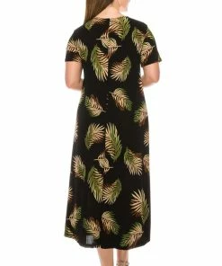 Jostar Women's Stretchy Long Dress Short Sleeve Plus Plus, 702BN-SXP1-W002