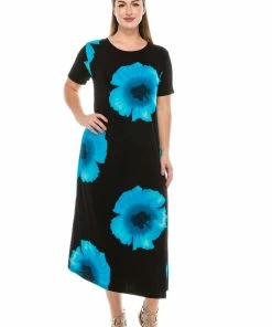 Jostar Women's Stretchy Long Dress Short Sleeve Print-702BN-SRP1-W113