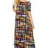 Jostar Women's Stretchy Long Dress Short Sleeve Print-702BN-SRP1-W198