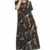Long Length Jostar Women's Stretchy Long Dress Short Sleeve Print-702BN-SRP1-W239