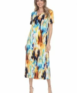 Jostar Women's Stretchy Long Dress Short Sleeve Plus Plus, 702BN-SXP-W250