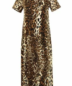 Plus Size Jostar Women's Stretchy Long Dress Short Sleeve Plus Plus, 702BN-SXP-W757