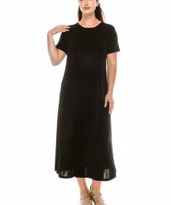 Jostar Women's Stretchy Long Dress Short Sleeve Plus, 702BN-SX Plus Size