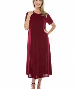 Jostar Dresses Stretchy Long Dress Short Sleeve-702BN-SRS1