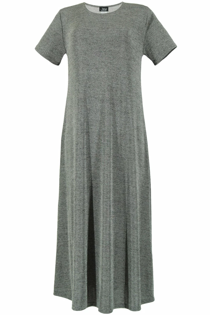 Jostar Women's Stretchy Long Dress Short Sleeve Plus, 702BN-SX Plus Size