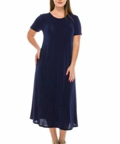 Jostar Dresses Stretchy Long Dress Short Sleeve-702BN-SRS1