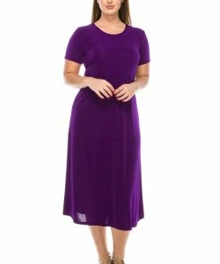 Jostar Women's Stretchy Long Dress Short Sleeve Plus, 702BN-SX Plus Size