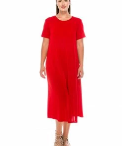 Jostar Dresses Stretchy Long Dress Short Sleeve-702BN-SRS1