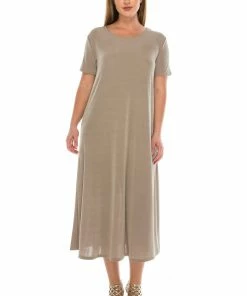 Jostar Dresses Stretchy Long Dress Short Sleeve-702BN-SRS1